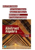 Solution Manual for First Course in Abstract Algebra&comma; 8th Edition by John B&period; Fraleigh
