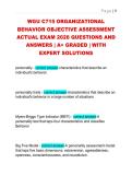 WGU C715 ORGANIZATIONAL  BEHAVIOR OBJECTIVE ASSESSMENT  ACTUAL EXAM 2026 QUESTIONS AND  ANSWERS &vert; A&plus; GRADED &vert; WITH  EXPERT SOLUTIONS