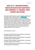 WGU C715 - ORGANIZATIONAL  BEHAVIOR EXAM 2026 QUESTIONS  AND ANSWERS &vert; A&plus; GRADED &vert; WITH  EXPERT SOLUTIONS