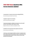 TICO Practice Exam Questions With Correct Answers&vert; Updated&vert; Guaranteed Pass