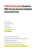 TICO Practice Exam Questions With Correct Answers&vert; Updated&vert; Guaranteed Pass