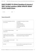 EMD COURSE V14 EXAM Questions & Answers &vert; 100&percnt; Verified solutions &lpar;2026&rpar; UPDATE &vert;2026&excl;&excl; STUDY GUIDE EXAM
