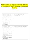 ICC California UST Inspector Exam with all Correct & 100&percnt; Verified Answers &vert;Latest Version &vert;Already Graded A&plus;