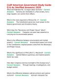 CLEP American Government Study Guide Q & As &lpar;Verified Answers&rpar; 2026