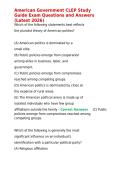 American Government CLEP Study Guide Exam Questions and Answers &lpar;Latest 2026&rpar;&period;