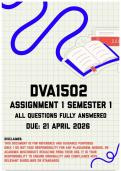 DVA1502 Assignment 1 &lpar;Quiz&rpar; Semester 1 Memo &vert; Due 21 April 2026
