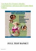 Test Bank For Maternal Child Nursing Care 3rd Edition Ward Hisley ISBN&semi; 9780803628137 All Chapters Fully Covered With Verified Questions & Answers Complete Guide A&plus;