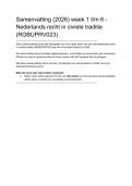 Samenvatting &lpar;2026&rpar; week 1 t&sol;m 6 - Nederlands recht in civiele traditie &lpar;RGBUPRV023&rpar;