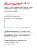 CLEP - Natural Sciences Exam Q & As &lpar;Verified Answers&rpar; 2026