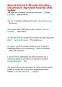Natural Science CLEP exam Questions and Answers &lpar;Top Grade Assured&rpar; 2026 Update