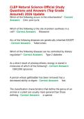 CLEP Natural Science Official Study Questions and Answers &lpar;Top Grade Assured&rpar; 2026 Update