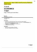 Specimen QP - Paper 1 AQA A-level Economics Markets & Market Failure