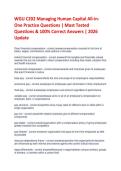 WGU C202 Managing Human Capital All-inOne Practice Questions &vert; Most Tested  Questions & 100&percnt; Correct Answers &vert; 2026  Update