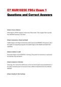 C7 NUR1023C FSCJ Exam 1 Questions and Correct Answers&vert; Latest Update