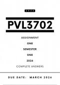 PVL3702 Assignment 1 Answers - Semester 1 &comma; 2026 &vert; Due Date 2026