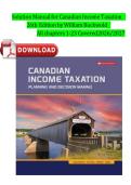 Solution Manual for Canadian Income Taxation 26th Edition by William Buckwold All chapters 1-23 Covered2026&sol;2027