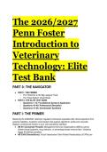 2026&sol;2027 Penn Foster Introduction to Veterinary Technology&colon; Elite Test Bank &vert; AVMA&comma; Texas Law & VTNE Prep Guide