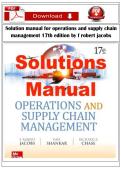  STUDY BUNDLE FOR Solution ManualS for Operations and Supply Chain Management&comma; 16th  and 17th  Edition by F&period; Robert Jacobs & Richard B&period; Chase &vert; Complete Worked Solutions &vert; All Chapters