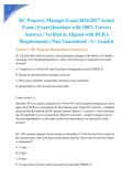 DC Property Manager Exam 2026&sol;2027 Actual Exam &vert; Exam Questions with 100&percnt; Correct Answers &vert; Verified & Aligned with DCRA Requirements &vert; Pass Guaranteed - A&plus; Graded