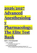 2026&sol;2027 Advanced Anesthesiology Pharmacology Elite Test Bank&colon; Q&A &plus; Full Clinical Rationales