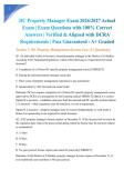 DC Property Manager Exam 2026&sol;2027 Actual Exam &vert; Exam Questions with 100&percnt; Correct Answers &vert; Verified & Aligned with DCRA Requirements &vert; Pass Guaranteed - A&plus; Graded