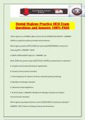 Dental Hygiene Practice HESI Exam Questions and Answers 100&percnt; PASS