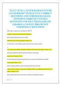 NICET LEVEL 1-WATER BASED SYSTEMS  EXAM 2026&sol;2027 WITH ACTUAL CORRECT  QUESTIONS AND VERIFIED DETAILED  ANSWERS &vert;CURRENTLY TESTING  QUESTIONS AND SOLUTIONS&vert;ALREADY  GRADED A&plus;&vert;NEWEST &vert;BRAND NEW  VERSION&vert;JUST RELEASED&excl;&excl; 