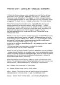 TFM-160 UNIT 1 QUIZ QUESTIONS AND ANSWERS