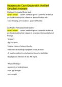 Hyperacute Care Exam with Verified Detailed Answers&period;docx