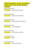 Right hemisphere VS Left hemisphere Stroke Exam with Verified Detailed Answers&period;docx