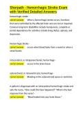 Sherpath - Hemorrhagic Stroke Exam with Verified Detailed Answers&period;docx