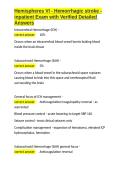 Hemispheres VI - Hemorrhagic stroke - inpatient Exam with Verified Detailed Answers&period;docx