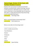 Hemorrhagic Stroke &lpar;CC4&rpar; Exam with Verified Detailed Answers&period;docx