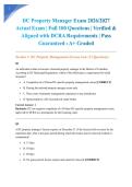 DC Property Manager Exam 2026&sol;2027 Actual Exam &vert; Full 100 Questions &vert; Verified & Aligned with DCRA Requirements &vert; Pass Guaranteed - A&plus; Graded