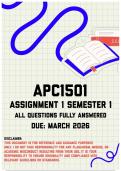 APC1501 Assignment 1 Semester 1 Memo &vert; Due March 2026