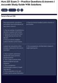 Nurs 221 Exam 3 &ndash; Practice Questions & Answers &vert; Accurate Study Guide With Solutions
