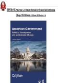 American Government&colon; Political Development and Institutional Change 12th Edition by Cal Jillson &ndash; Test Bank &ndash; practice questions with answers