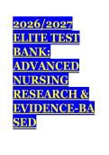 2026&sol;2027 Advanced Nursing Research & EBP Test Bank &vert; LoBiondo-Wood 10th Ed & NGN Prep