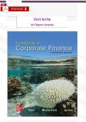 Test Bank for Fundamentals of Corporate Finance 13th Edition by Ross&comma; Westerfield & Jordan &ndash; Chapters 1&ndash;27 PDF