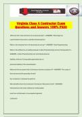 Virginia Class A Contractor Exam Questions and Answers 100&percnt; PASS