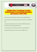 Virginia Class A Contractor License&colon; Requirements & Exam Details Questions and Answers 100&percnt; PASS