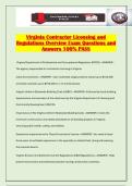 Virginia Contractor Licensing and Regulations Overview Exam Questions and Answers 100&percnt; PASS