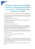 AFIP Basic Certification Course 2026&sol;2027 Actual Exam &vert; Verified Questions with 100&percnt; Correct Answers &vert; Guaranteed Pass &vert; Pass Guaranteed - A&plus; Graded