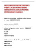 ACS CHEMISTRY GENERAL EXAM WITH CORRECT ACTUAL QUESTIONS AND CORRECTLY WELL DEFINED ANSWERS LATEST ALREADY GRADED A&plus;