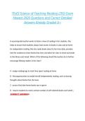 TExES Science of Teaching Reading &lpar;293&rpar; Exam  Newest 2026 Questions and Correct Detailed  Answers Already Graded A&plus; 