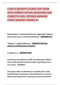 CLASS D SECURITY LICENSE TEST EXAM WITH CORRECT ACTUAL QUESTIONS AND CORRECTLY WELL DEFINED ANSWERS LATEST ALREADY GRADED A&plus;