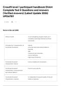 Crossfit level 1 participant handbook EXAM Complete Test &vert;&vert; Questions and Answers &lpar;Verified Answers&rpar; &lpar;Latest Update 2026&rpar; UPDATE&excl;&excl;