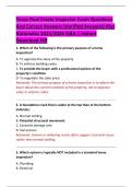 Texas Real Estate Inspector Exam Questions  And Correct Answers &lpar;Verified Answers&rpar; Plus  Rationales 2025&sol;2026 Q&A &vert; Instant  Download Pdf