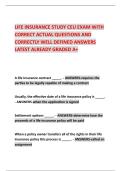 LIFE INSURANCE STUDY CEU EXAM WITH CORRECT ACTUAL QUESTIONS AND CORRECTLY WELL DEFINED ANSWERS LATEST ALREADY GRADED A&plus; 2026