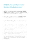 NURS 401 Final Exam Review Exam Questions With Correct Answers&period;